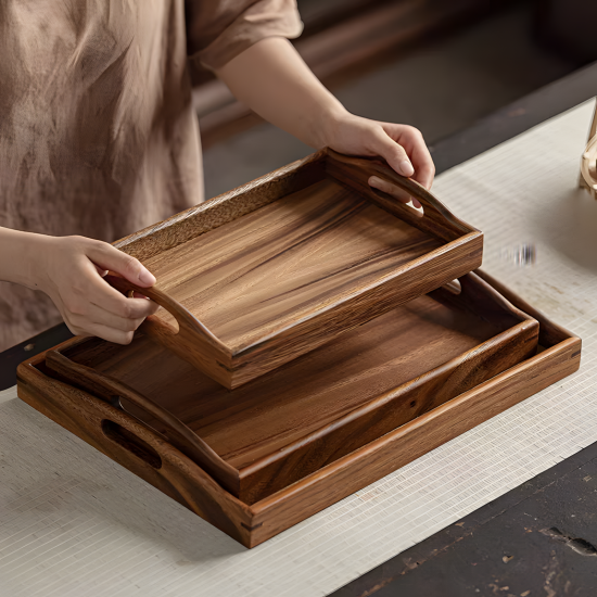 Wooden Tray Set 3 Pcs